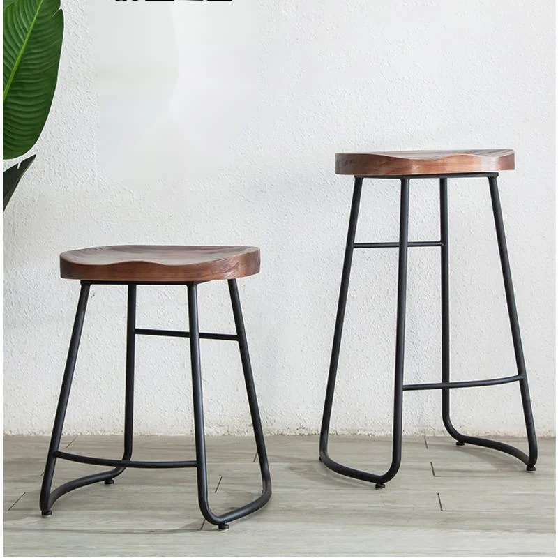 Home Bar Stools - เก้าอี้บาร์เหล็กสไตล์โมเดิร์นเรียบง่าย, เก้าอี้เคาน์เตอร์ขาสูง, เก้าอี้ไม้เนื้อแข็งสำหรับห้องครัว, เฟอร์นิเจอร์อเนกประสงค์สำหรับใช้ในบ้าน