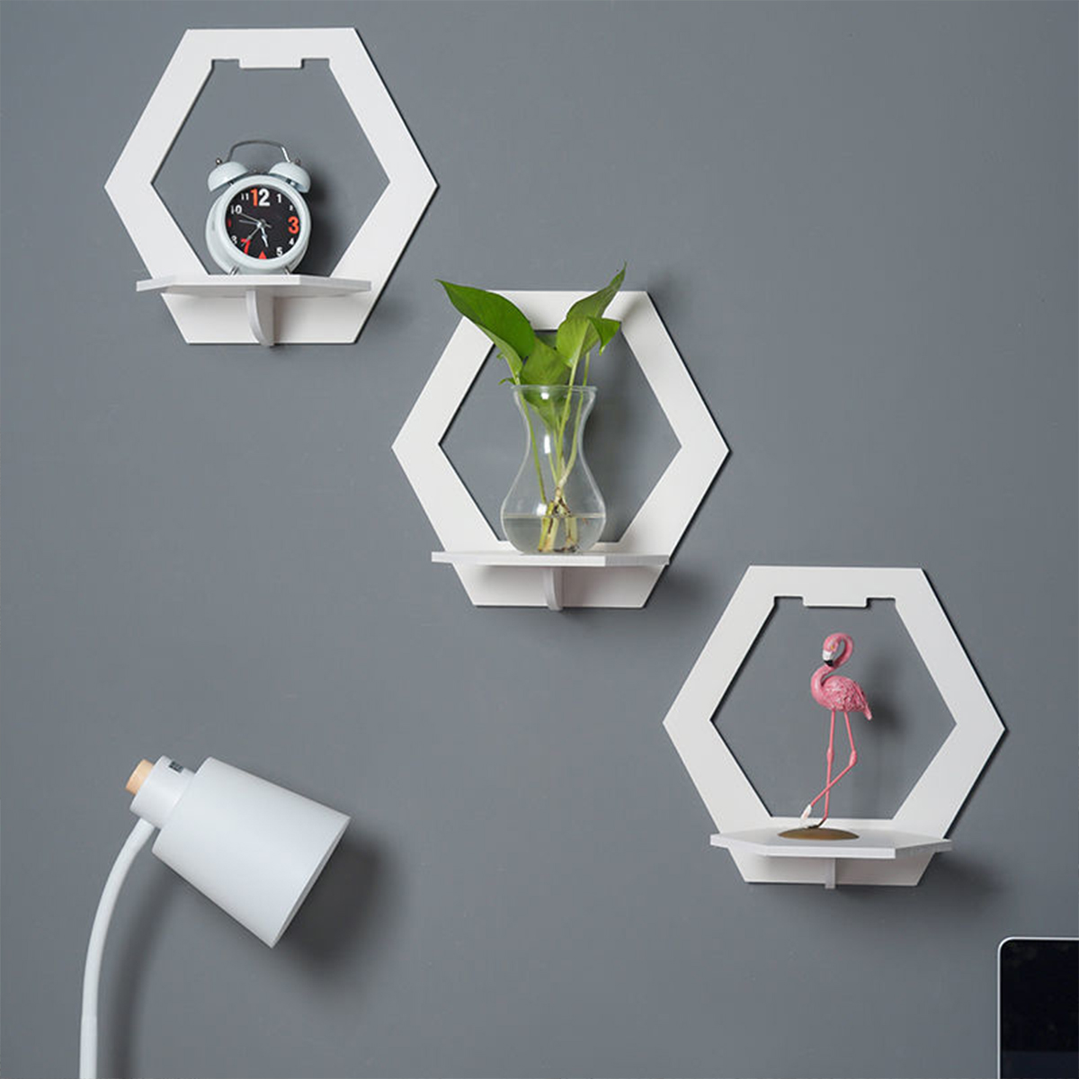 Home Bar Shelf - 3 ชิ้น Wall Organizer ชั้นวางชุด Punch