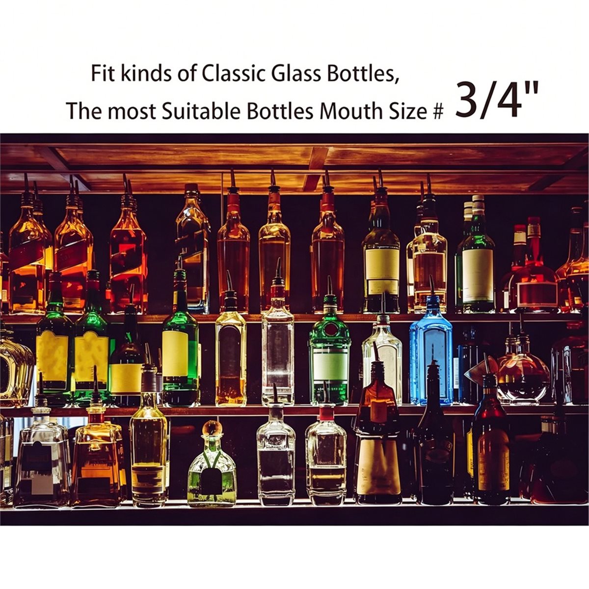 Speed Pourer Cap - 2026 ชุดใหม่ 24 ชิ้น หัวเทเหล้าสแตนเลสแบบเร็วพร้อมฝาปิด ทรงเรียว