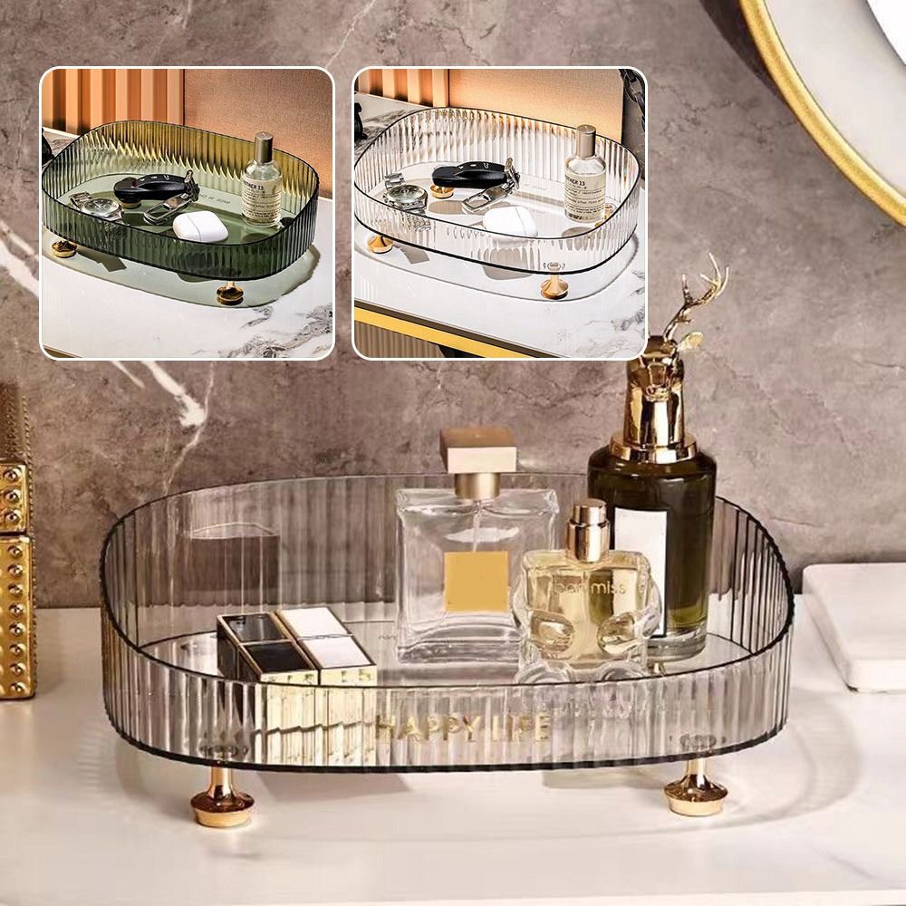 Bar Cart Gold - ความจุขนาดใหญ่แต่งหน้าน้ําหอมOrganizerโปร่งใสAnti-Slip Countertop Organizer Gold Standเครื่องสําอางDesktop Storageกล่อง