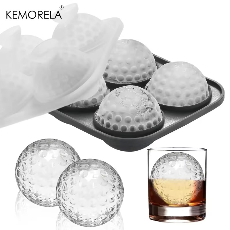 Ice Mold Sphere - ถาดทำน้ำแข็งซิลิโคนพร้อมฝาปิด แม่พิมพ์น้ำแข็งทรงกลม ทรงสี่เหลี่ยม แม่พิมพ์น้ำแข็งซิลิโคนทรงกลม สำหรับครัว ค็อกเทล