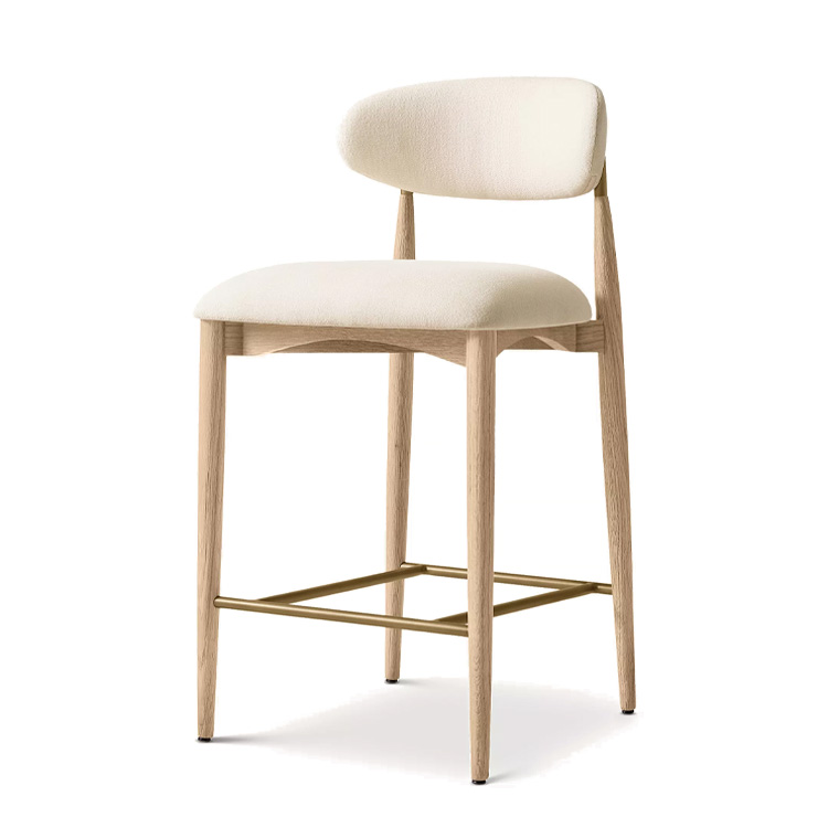 Home Bar Stools - เก้าอี้บาร์ไม้สไตล์นอร์ดิกแบบใหม่ เฟอร์นิเจอร์บาร์ในบ้าน โมเดิร์น คุณภาพสูง ทำจากไม้โอ๊คแท้