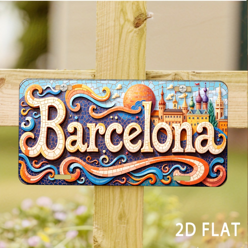 Home Barcelona - ป้ายบาร์เซโลนาแบบ 2 มิติ แบนราบ ทนทาน เหมาะสำหรับบ้าน