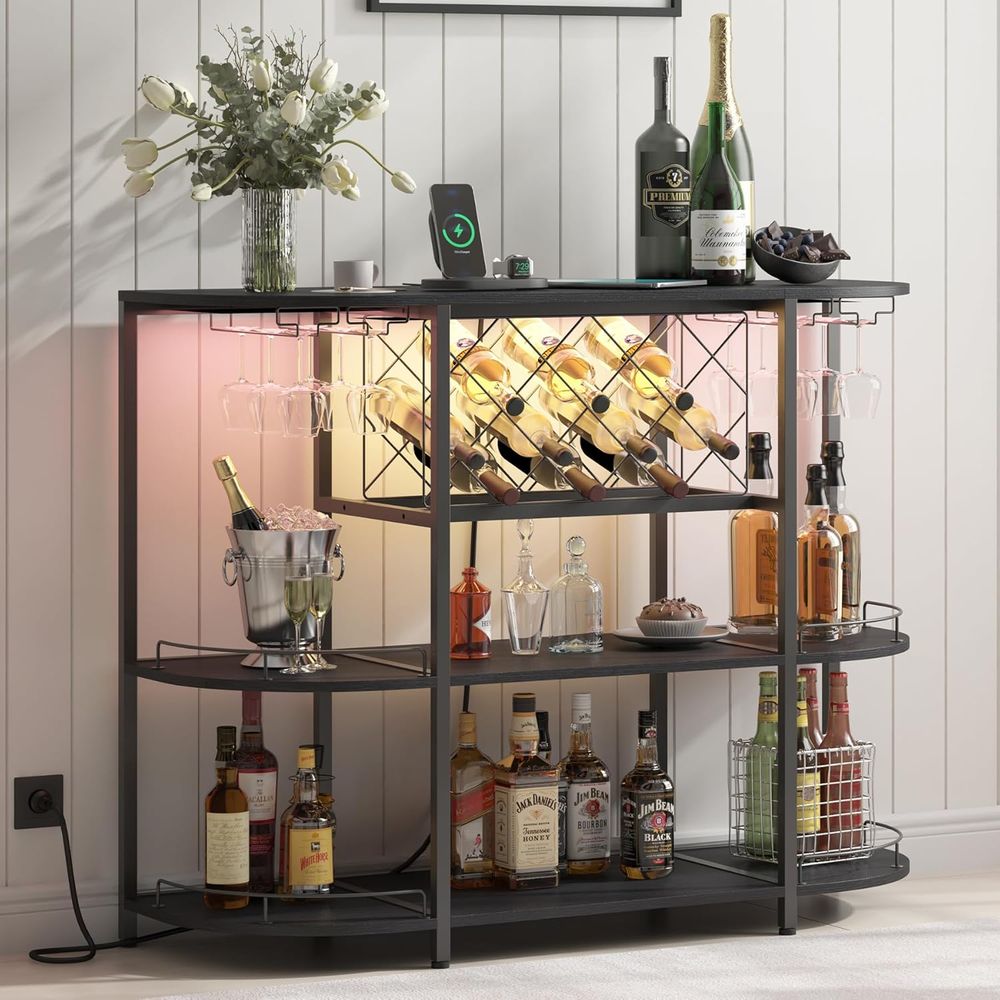 โต๊ะกาแฟ 3 ชั้นสีดำพร้อมชั้นวา - Home Bar And Kitchen บทวิจารณ์และราคา