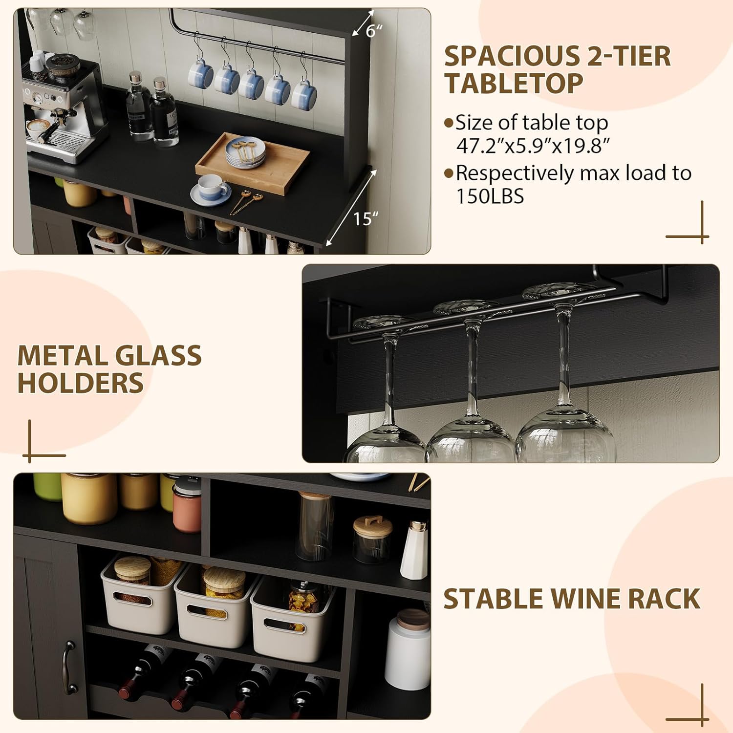 ตู้เก็บของสไตล์ฟาร์มเฮาส์ 47 น - Home Bar And Cabinet บทวิจารณ์และราคา