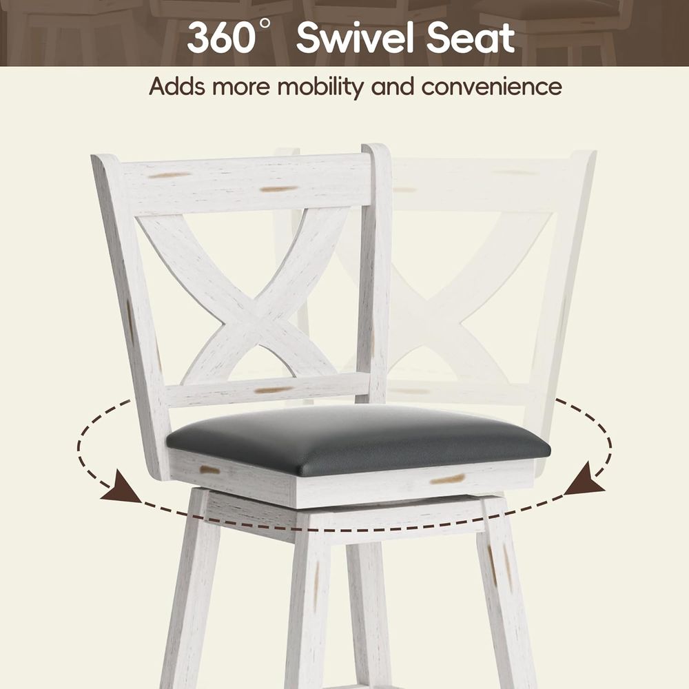 ชุดเก้าอี้บาร์หมุนได้ 2 ตัว สู - Home Bar Stools บทวิจารณ์และราคา