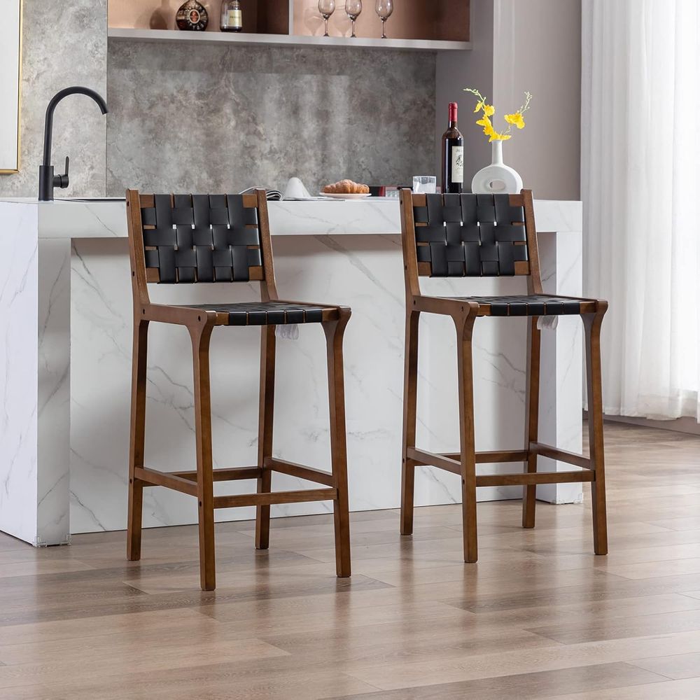 ชุดเก้าอี้บาร์ไม้ 2 ตัว, เบาะน - Home Bar Stools บทวิจารณ์และราคา
