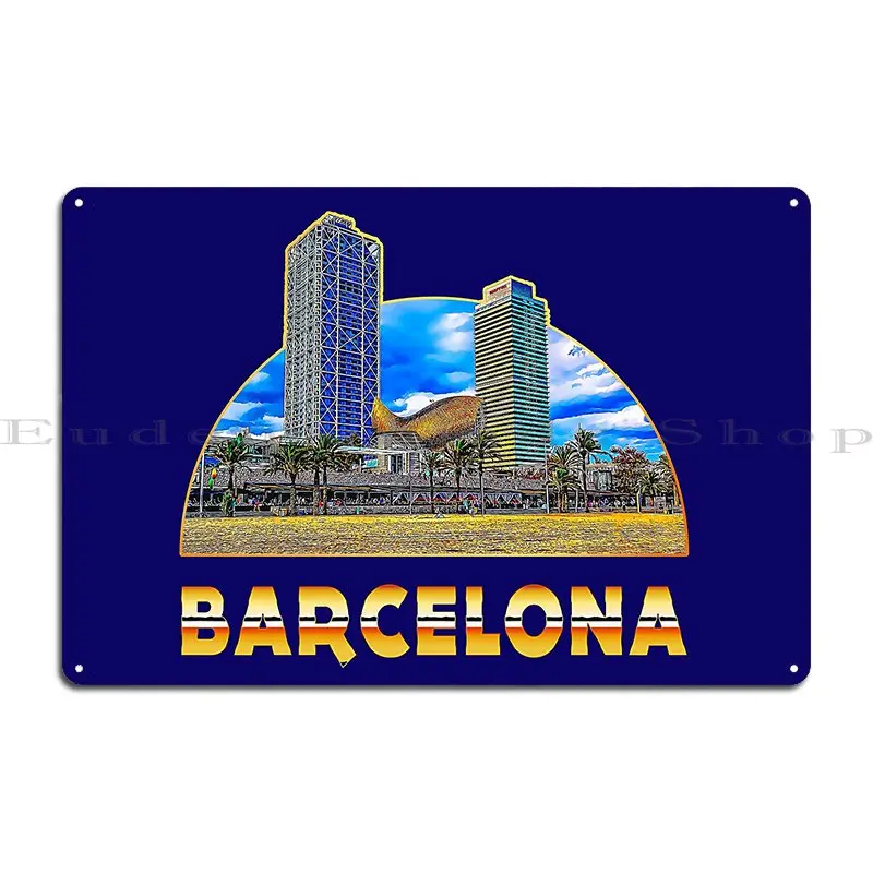ป้ายโลหะพิมพ์ลายตึกสูงริมชายหา - Home Barcelona บทวิจารณ์และราคา