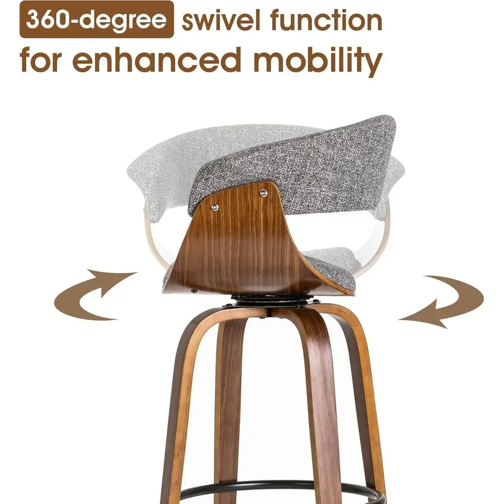 ชุดเก้าอี้บาร์หมุนได้ 2 ตัว ผ้ - Home Bar Stools บทวิจารณ์และราคา
