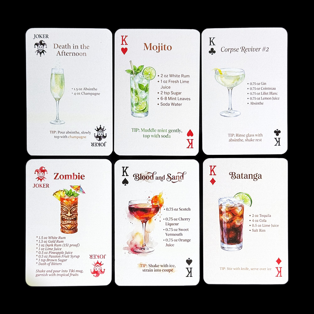 54 ใบ ไพ่สูตรค็อกเทล คู่มือบาร - Cocktail Recipe Book บทวิจารณ์และราคา
