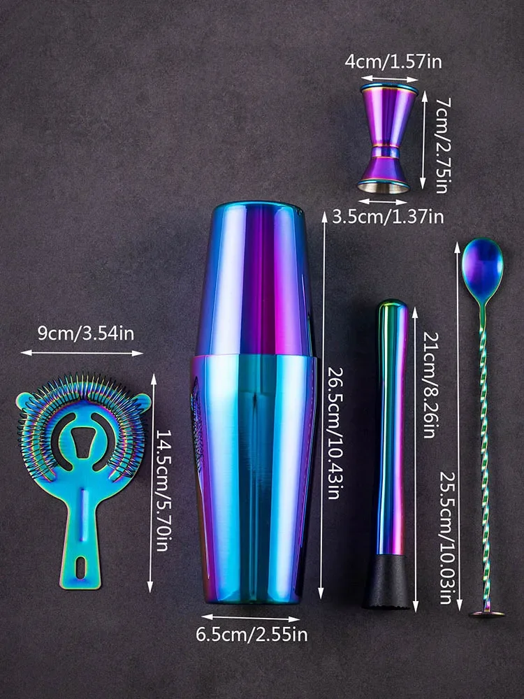 เครื่องปั่นค็อกเทลสีรุ้ง5/7ชิ้ - Boston Shaker Set บทวิจารณ์และราคา