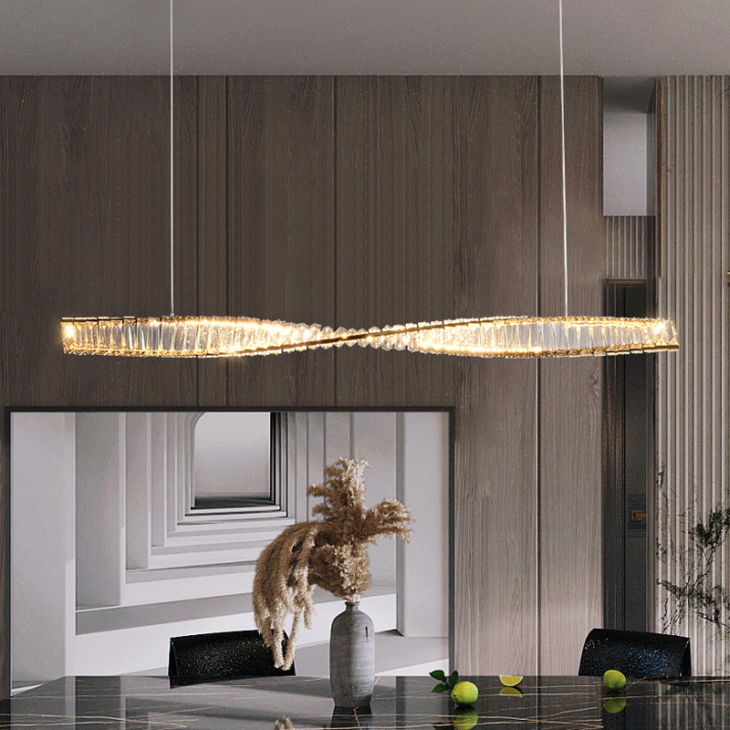 โคมไฟระย้าคริสตัล LED แถบยาวหร - Home Bar Word บทวิจารณ์และราคา