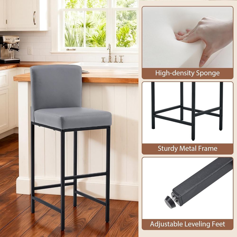 ชุดเก้าอี้บาร์หุ้มหนังเทียมสีเ - Home Bar Stools บทวิจารณ์และราคา
