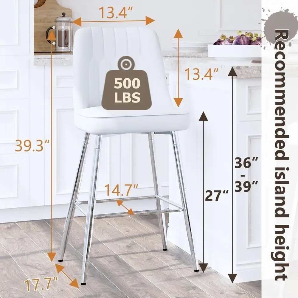 ชุดเก้าอี้บาร์สีขาวหุ้มเบาะ 2  - Home Bar Stools บทวิจารณ์และราคา